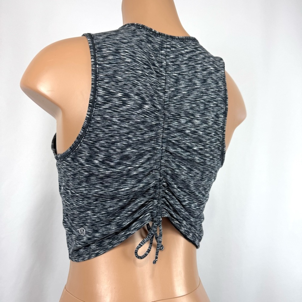 Lululemon Cinch Me Up Cropped Tank in the Spaced Out Space Dye Grey Sz 4 Yoga